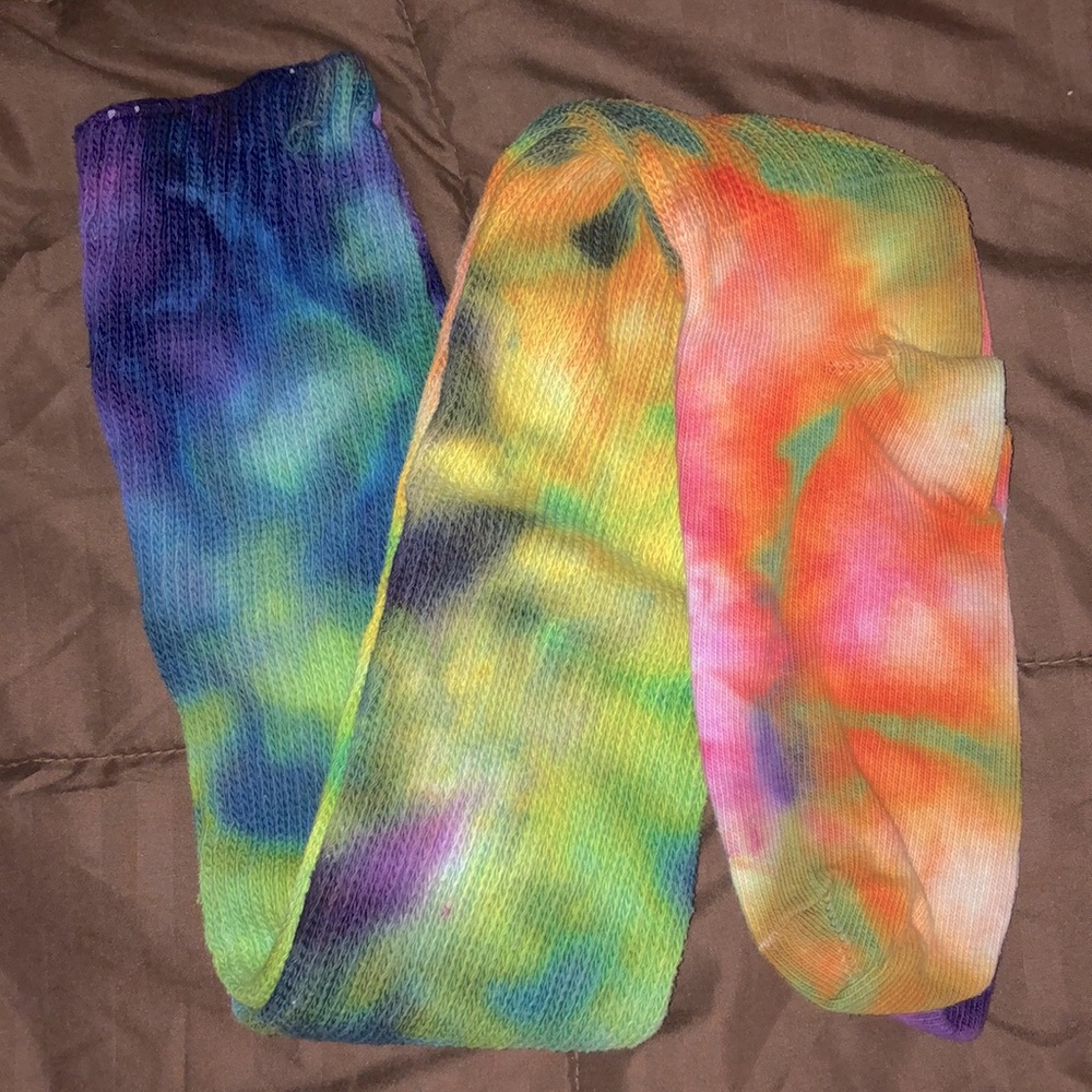 American Apparel Thigh High Socks Tie-Dye Punk OTK - Picture 4 of 5